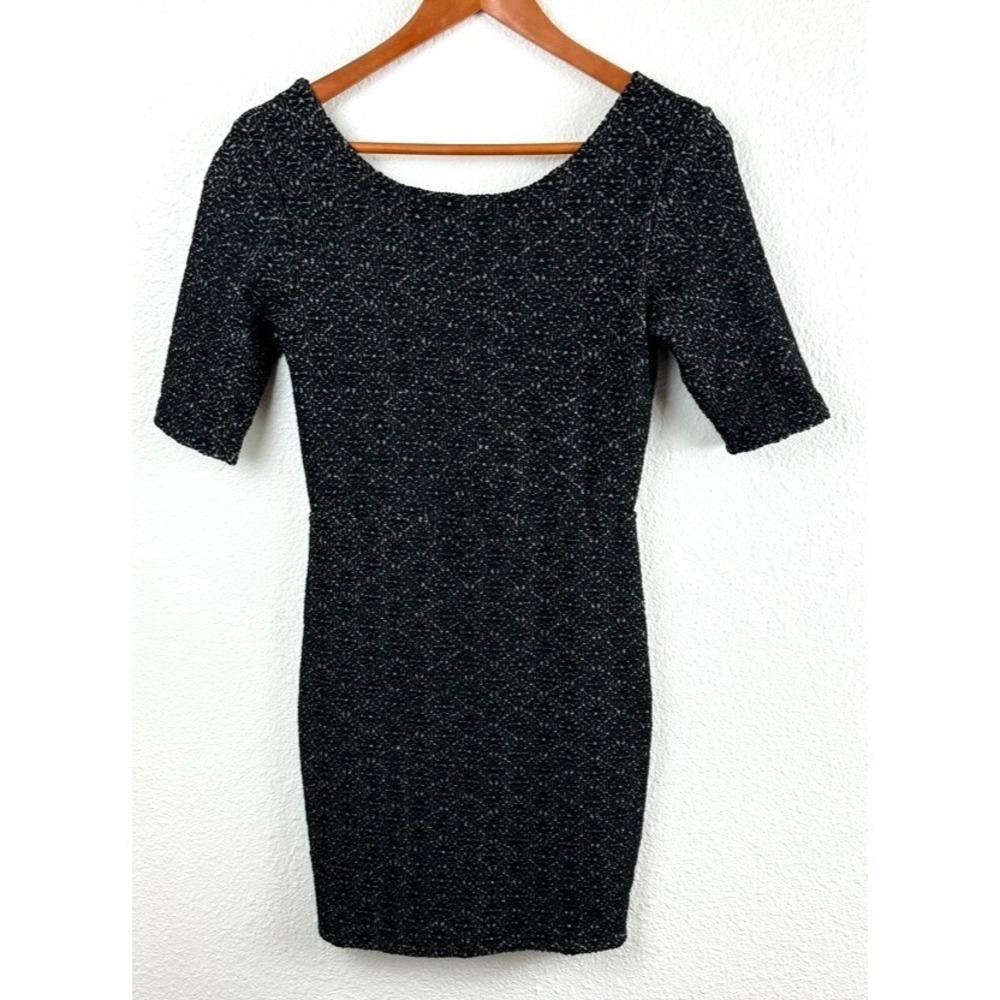 Free‎ People Dress Medium Black Lady Pucker Scoop Back BodyCon Mini Dress M